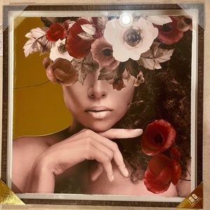 Wall Art - Marmont Hill Gold Hand Foiled Art Feminine Flower Lady